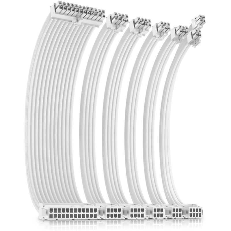 PSU Extension cable kits 6 pack (White Variants)