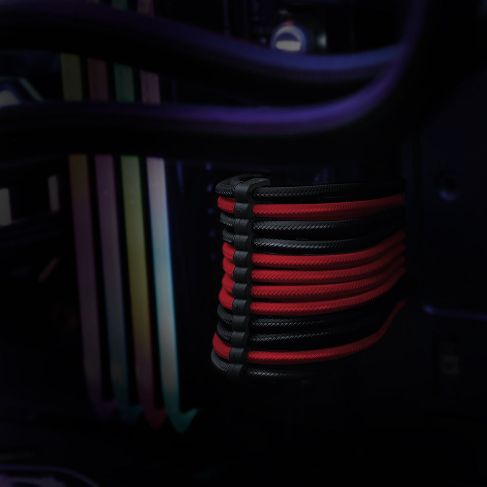 Sleeved Extension cable kit Black/Red – AntecPlay