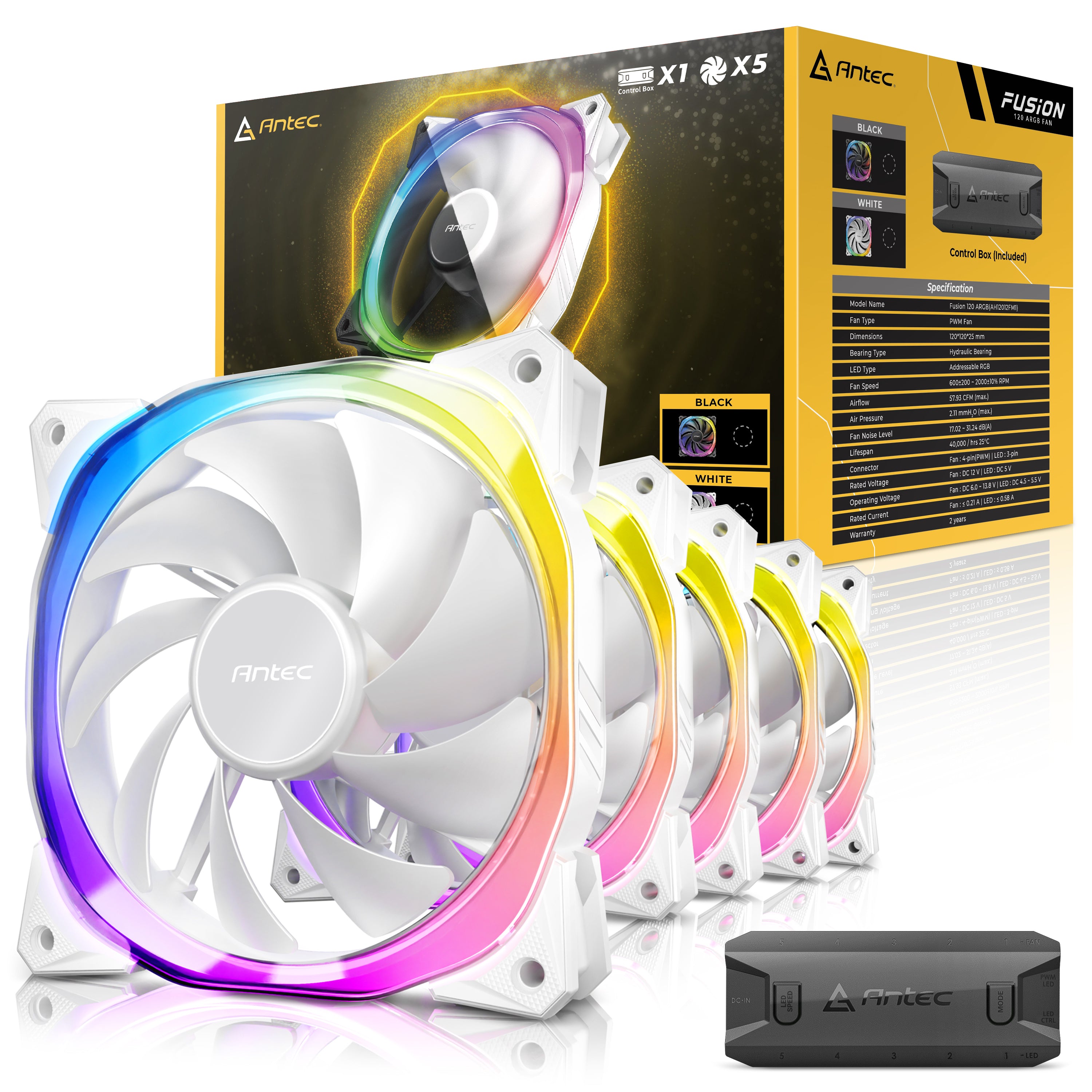 新品　Antec Fusion 120 ARGB FAN ホワイト　2セット Fusion 120 White – AntecPlay