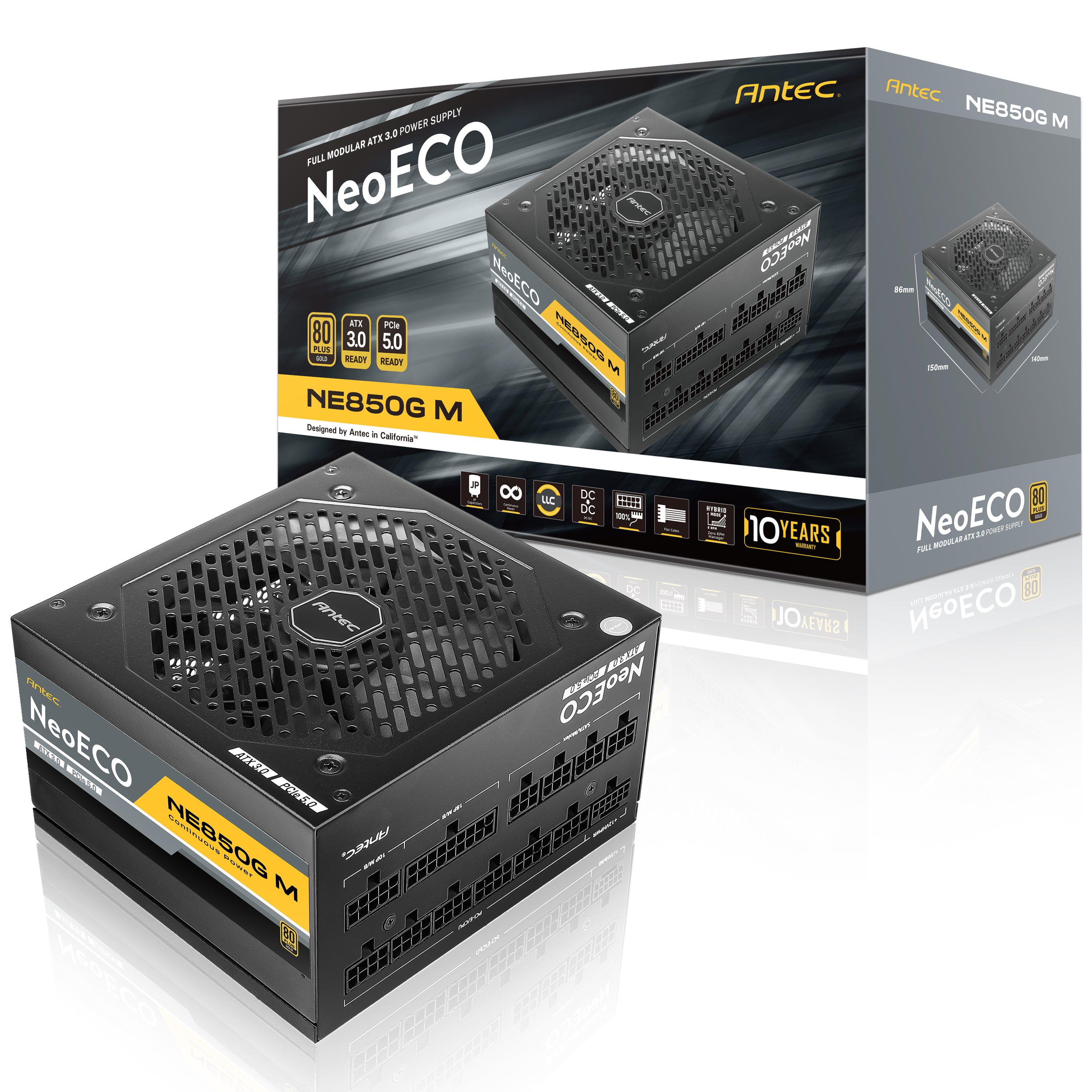 Antec NeoECO NE 850 G.M. 電源ユニット Antec NE850G M 電源ユニット フルモジュラー 出力850W