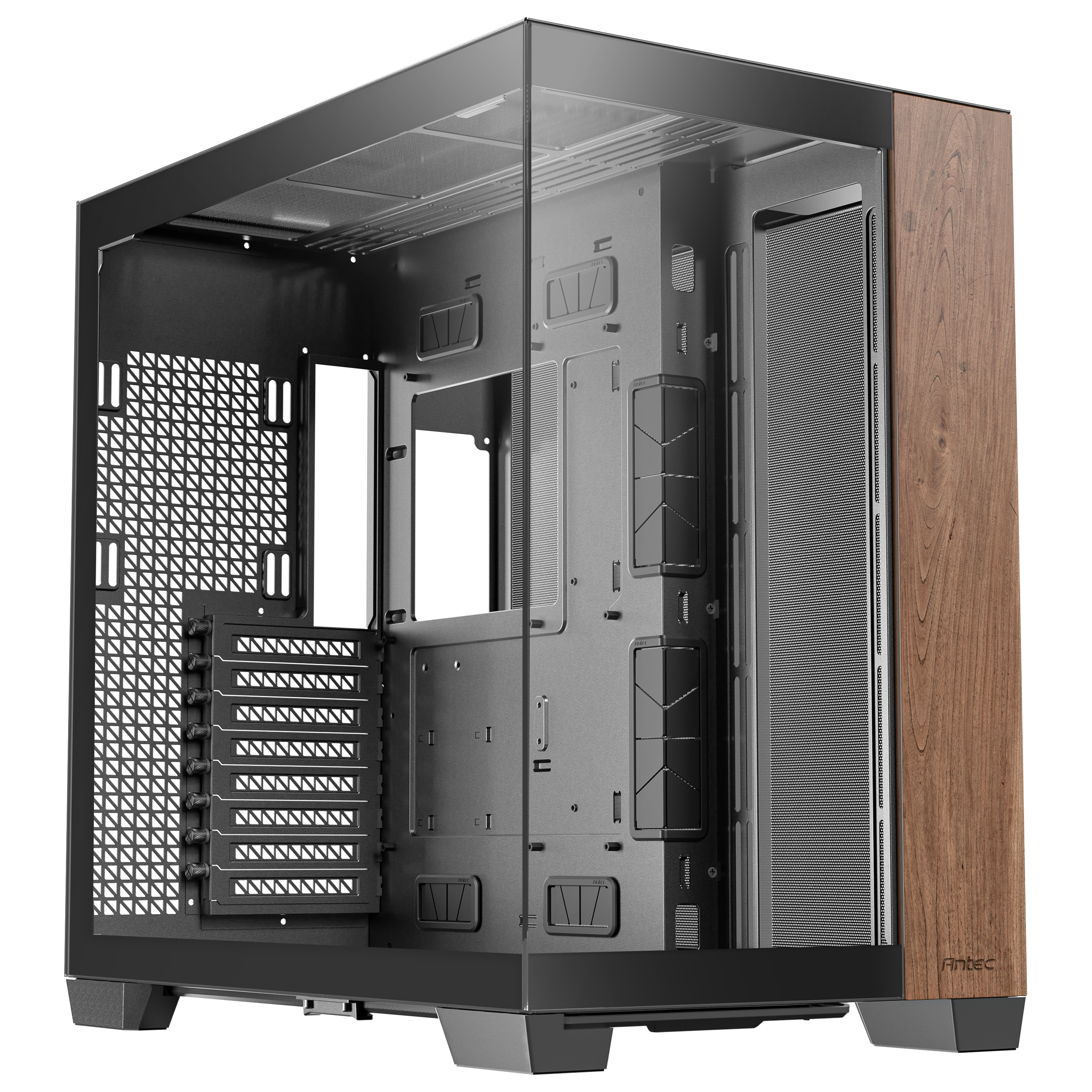 Antec C8 Wood Tempered Glass eATX Full Tower Computer Case - Thumbnail 5